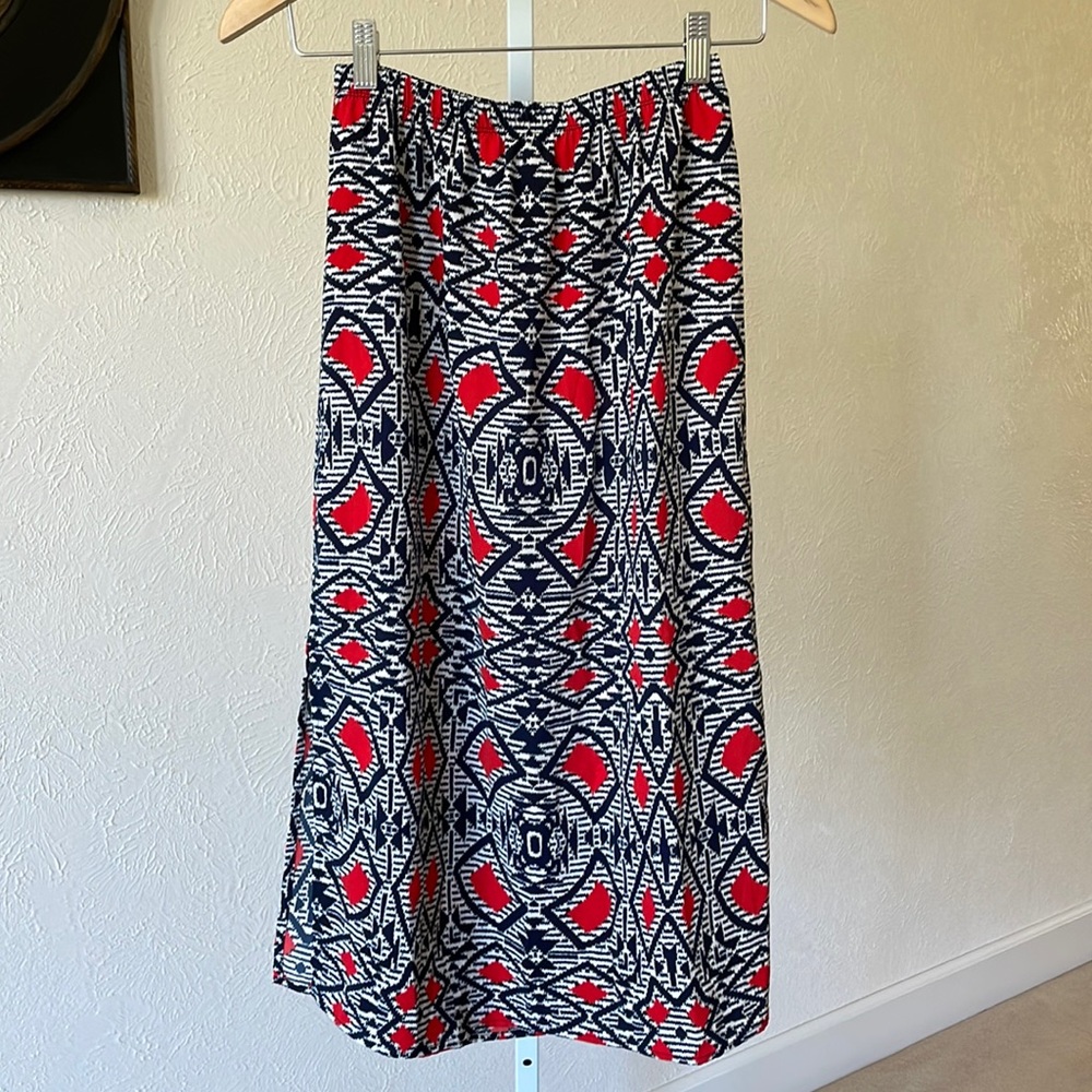 Soprano pretty flowy geo Aztec midi skirt with side slits